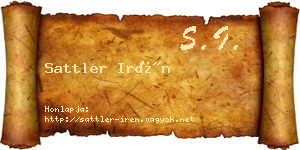 Sattler Irén névjegykártya